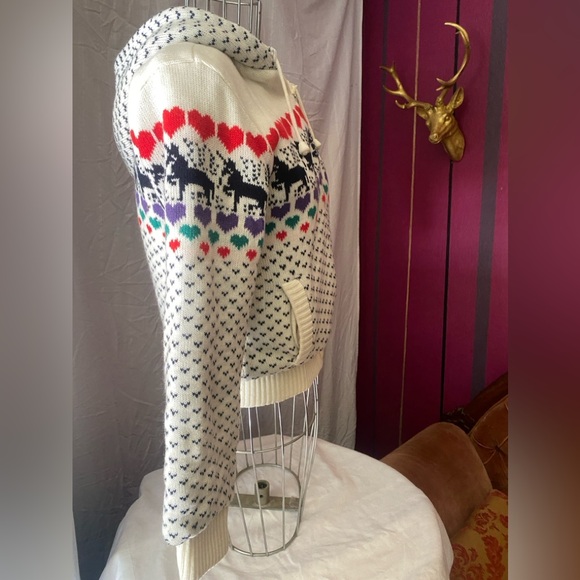 Sherpa-Lined,  Cozy,  80s, Unicorns and Hearts Jacket, Size Small - Picture 2 of 5